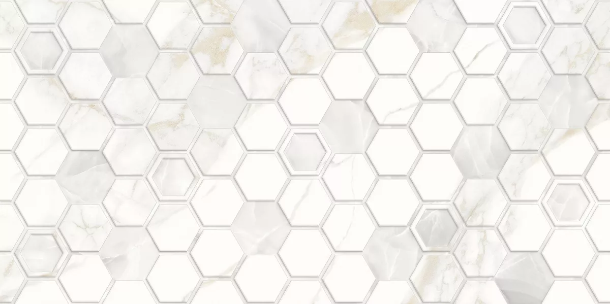 FAIANTA GOLDEN TILE SENTIMENTO WHITE HEXAGON 300 x 600  (SN0151), [],harmonydecor.ro