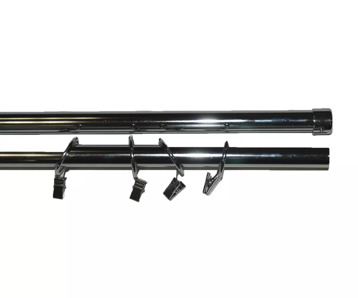 GALERIE METALICA SEMISET D19 DUBLA CROM 200 cm, [],harmonydecor.ro