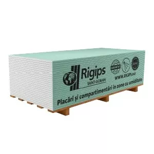 PLACA DIN GIPS-CARTON RIGIPS VERDE RBI 12,5MM*1200MM*2600MM, [],harmonydecor.ro