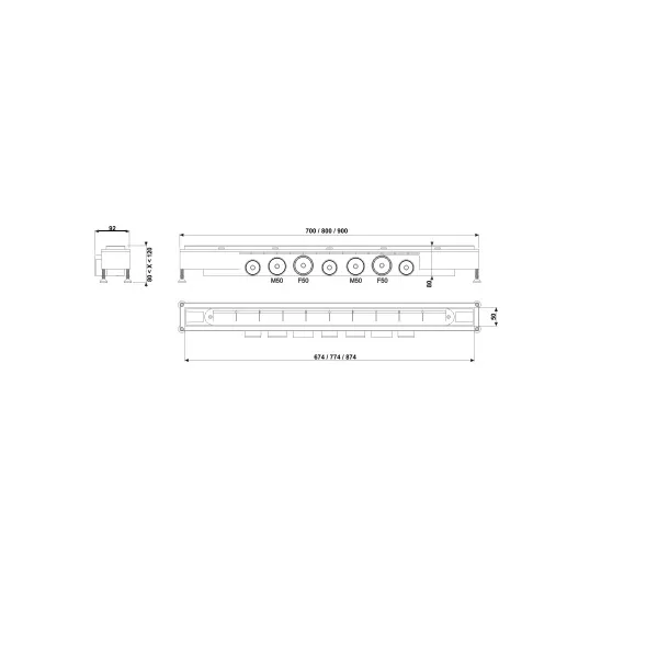 Sifon dus tip italian - Rigola dus debit ultra-rapid 84 litri/minut WIRQUIN Venisio L800, [],harmonydecor.ro