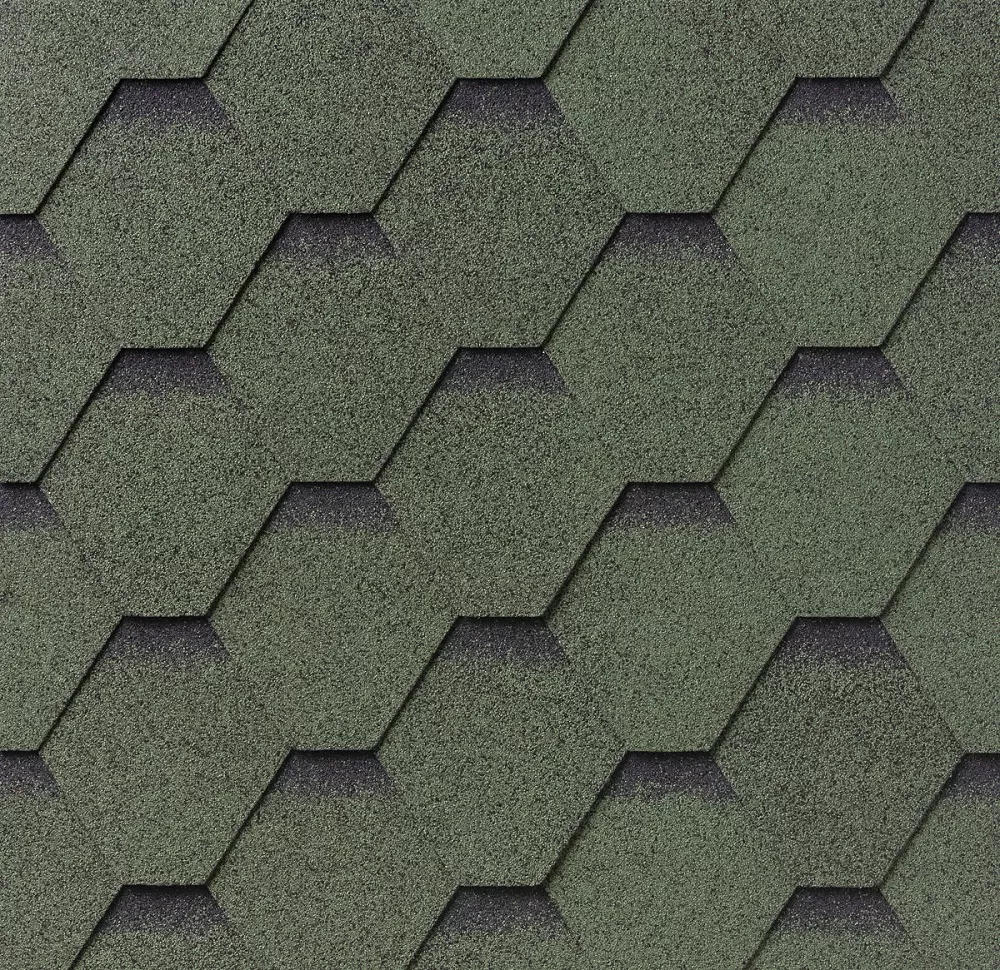 Sindrila bituminoasa IKO Superglass Hexagonala 23 Verde Amazon Stralucitor, [],harmonydecor.ro