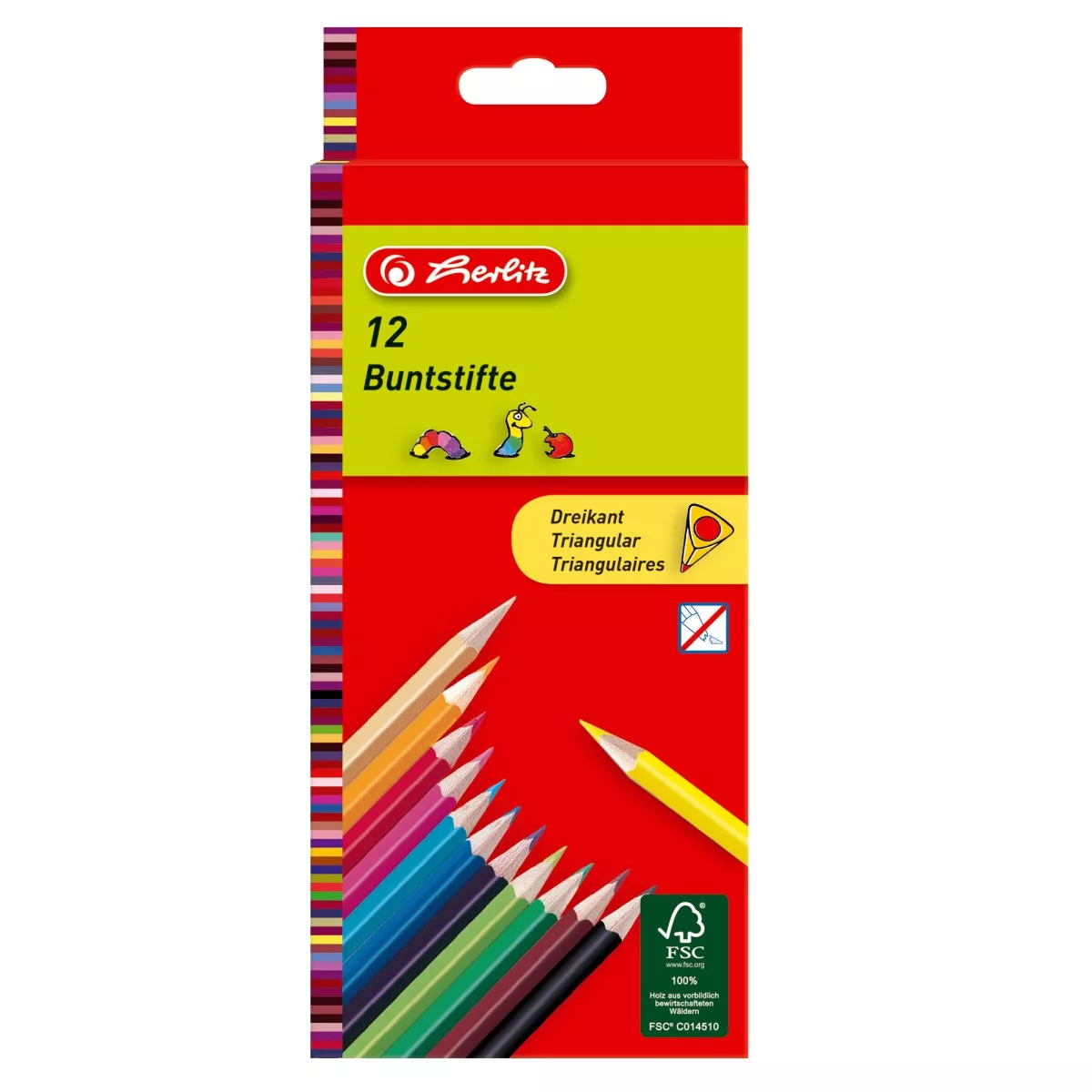 Creioane colorate triunghiulare, set 12