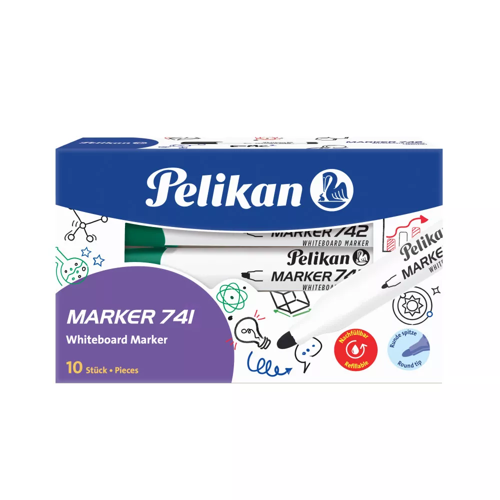 Marker whiteboard 741, verde, Pelikan