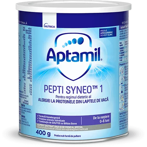 Aptamil Pepti syneo 1,  lapte praf 400g, 0-6 luni, Milupa