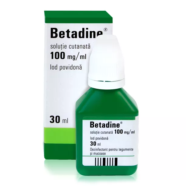 Betadine soluție cutanată, 30ml, Egis