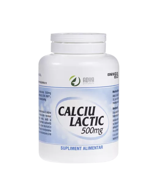 Calciu lactic 500mg, 50 comprimate