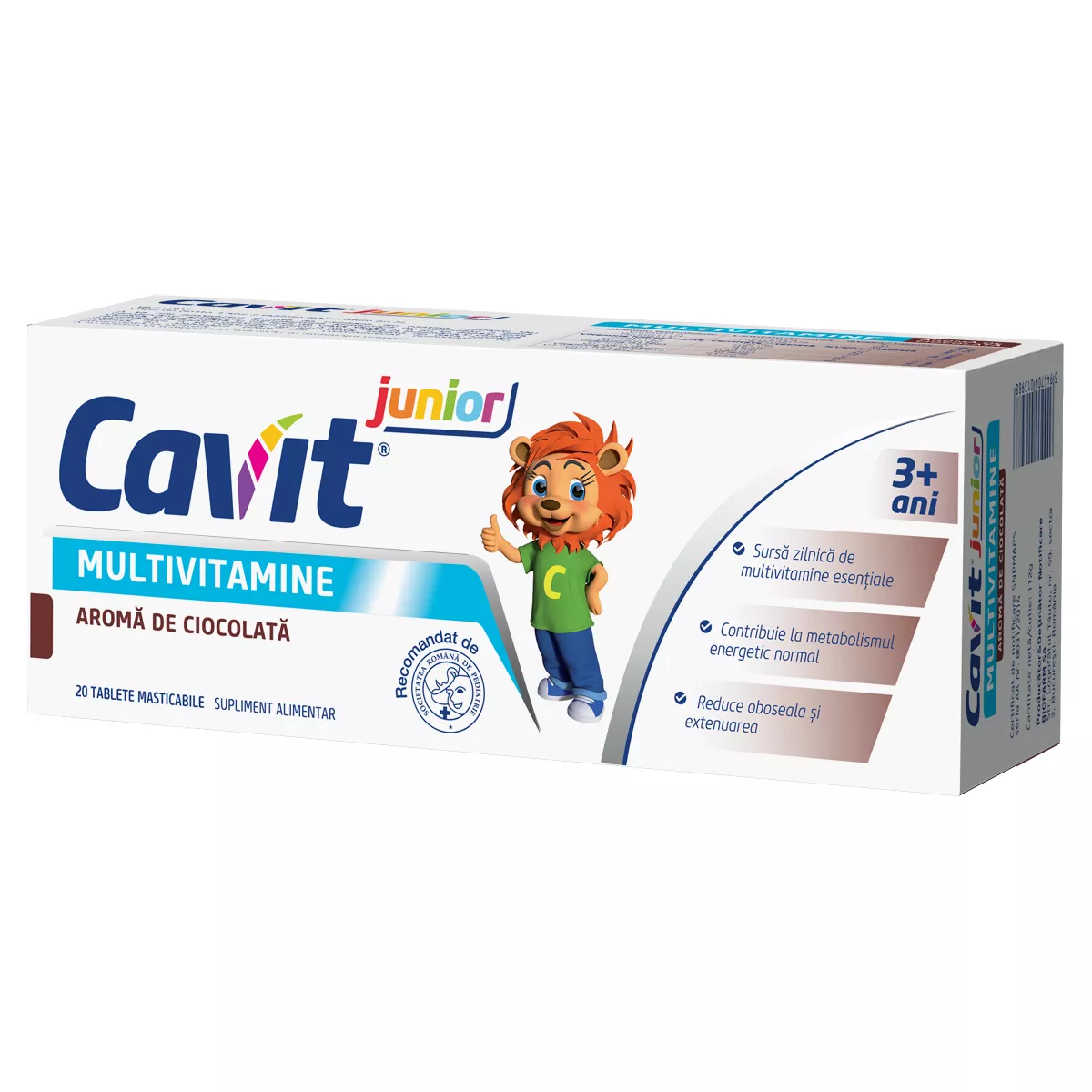 Cavit Junior multivitamine cu aroma de ciocolată, 20 tablete, Biofarm