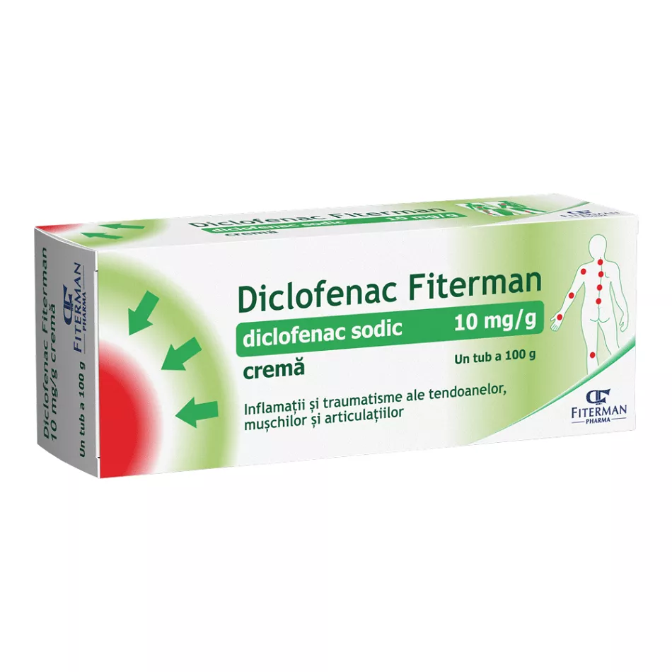 Diclofenac Fiterman, cremă, 100g, Fiterman