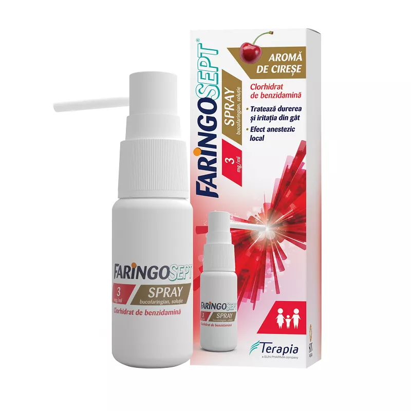 Faringosept, 3 mg/ml spray bucofaringian 30ml, Terapia