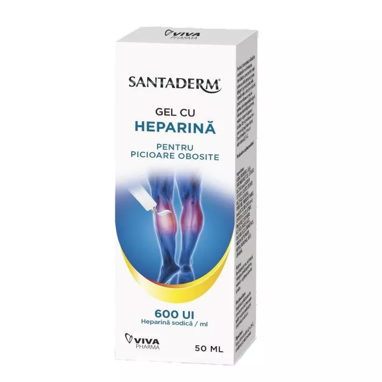 Gel cu Heparină 600UI Santaderm, 50ml, Viva Pharma 