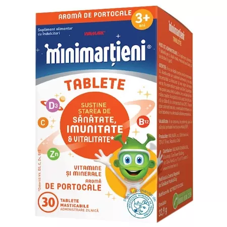 Minimarţieni Imunactiv portocale, 30 tablete masticabile, Walmark