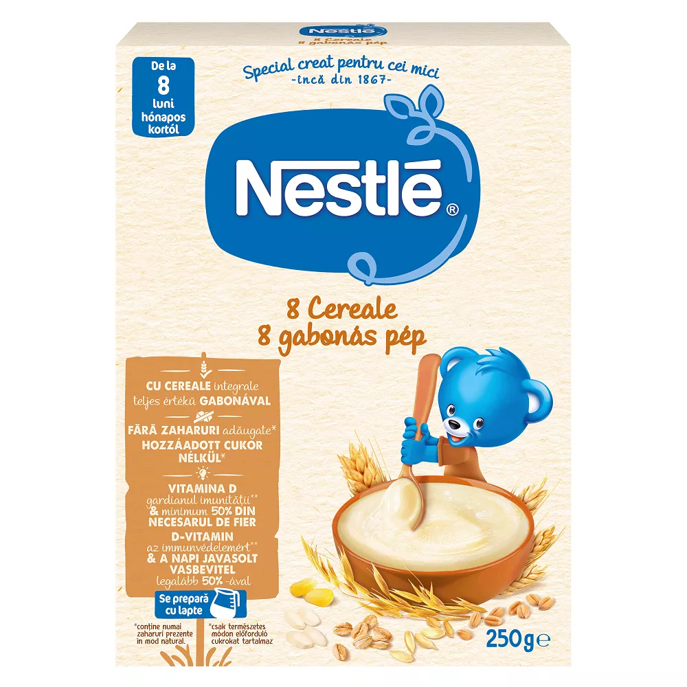 Nestle 8 cereale 250g, de la 8 luni