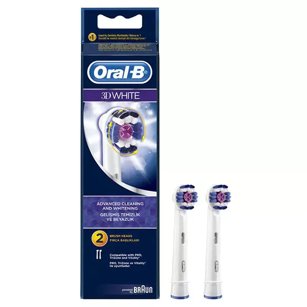 Oral B rezervă periuță electrică 3D white,  2 bucăți, Procter & Gamble