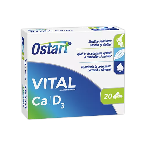 Ostart Vital Ca + D3, 20 comprimate, Fiterman