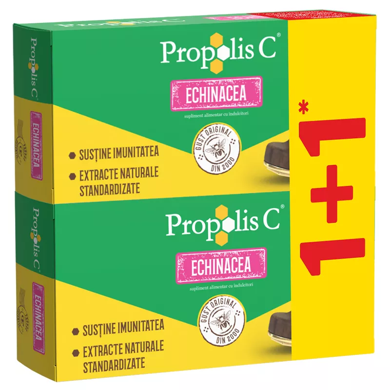 Propolis C Echinacea 30 comprimate, Fiterman Pharma 
Pachet promotional 1+1
