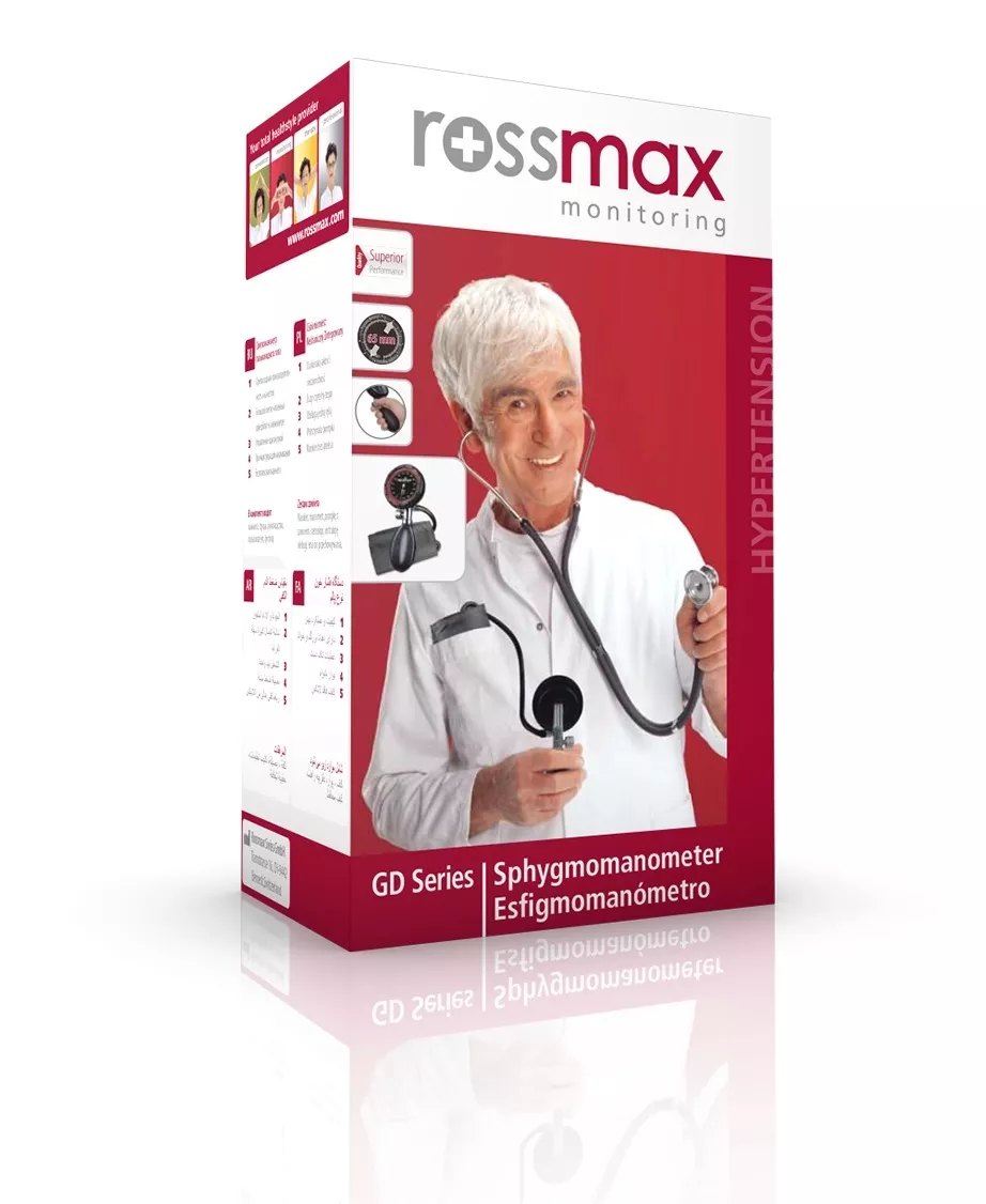 Tensiometru de braț GD102 sfigmomanometru tip palm cu stetoscop, Rossmax