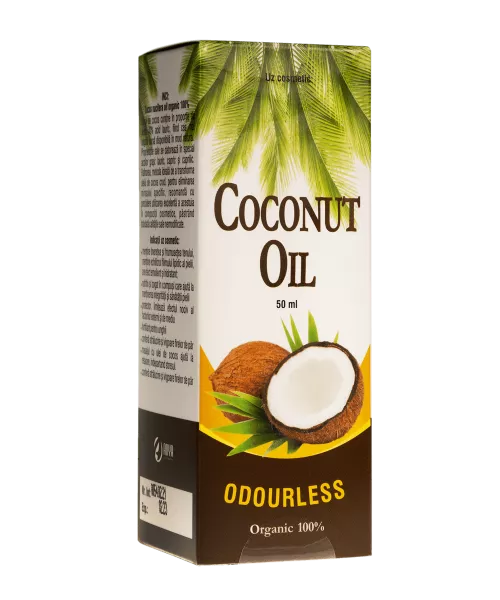 Ulei de cocos organic, 50ml, Adya Green Pharma