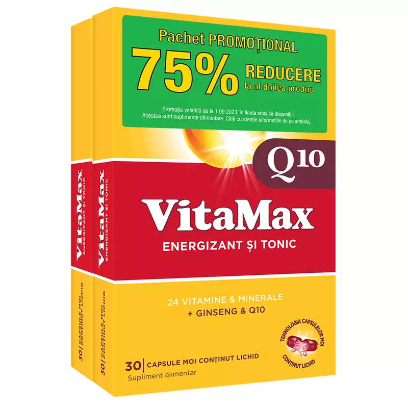 Vitamax Q10 30+30cpr la 75% reducere