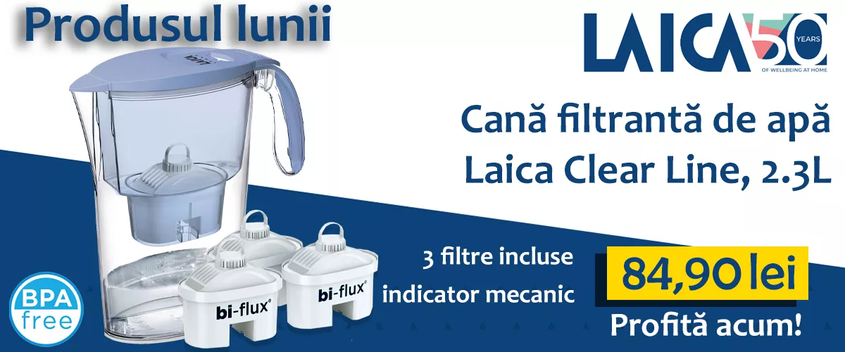 Produsul lunii Cana Filtranta de apa Laica + 3 filtre