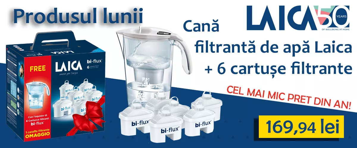 Cana filtranta de apa Laica cu 6 filtre incluse