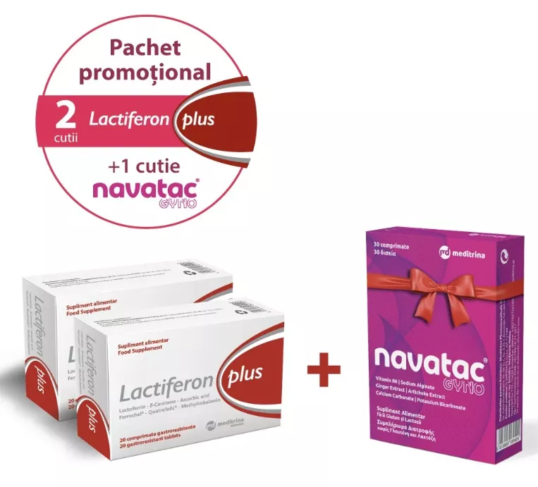 LACTIFERON PLUS PACHET PROMO 2 CUTII+NAVATAC GYNO, [],larafarm.ro