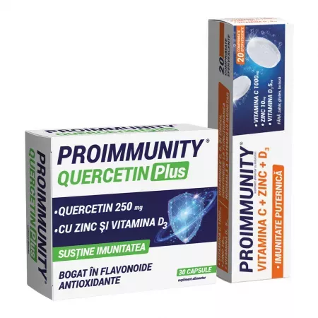 PACHET PROIMMUNITY QUERCETIN PLUS 30 CPS + PROIMMUNITY X 20 CPR EFF., [],larafarm.ro