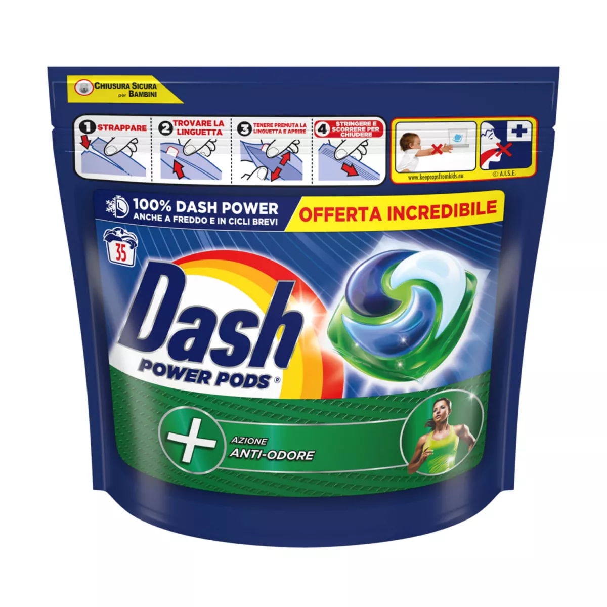 Dash Power Pods Detergent Acțiune Anti-Miros