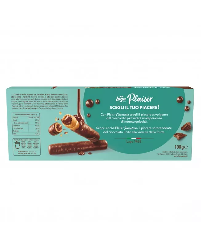 Roll Wafer Cu Ciocolata Cu Lapte Lago Plaisir