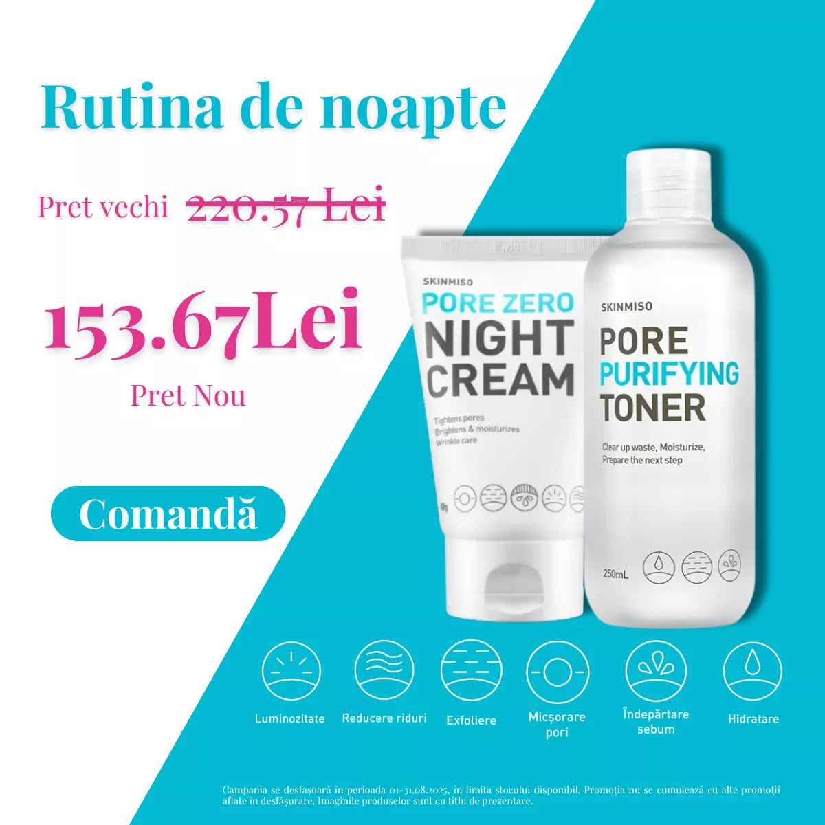 Lotiune Tonica + Crema de noapte Pori dilatati la doar 153.67 RON