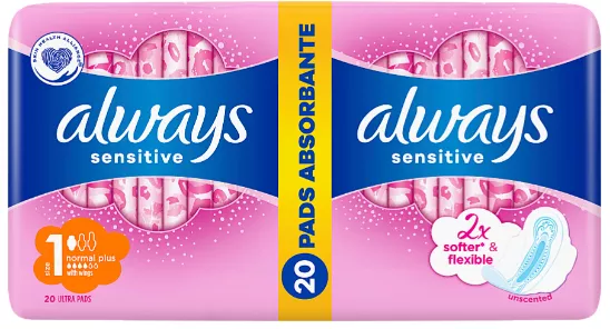Absorbante Always Ultra Sensitive Plus Duo,20 bucati, P&G, [],drogheriemb.ro