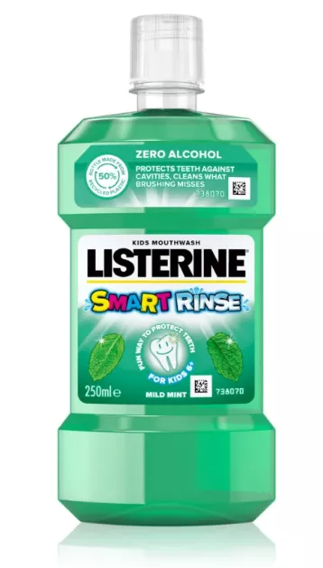 Apa de gura Listerine Smart Rinse Mild Mint pentru copii, 500ml, [],drogheriemb.ro
