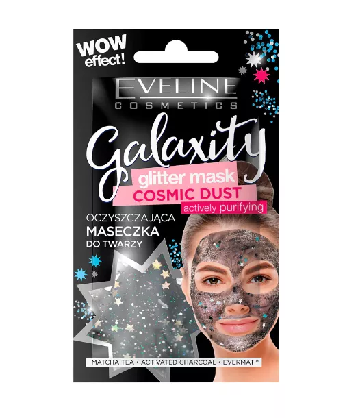 Masca de fata EVELINE Galaxity Cosmic Dust Black, 10 ml, [],drogheriemb.ro