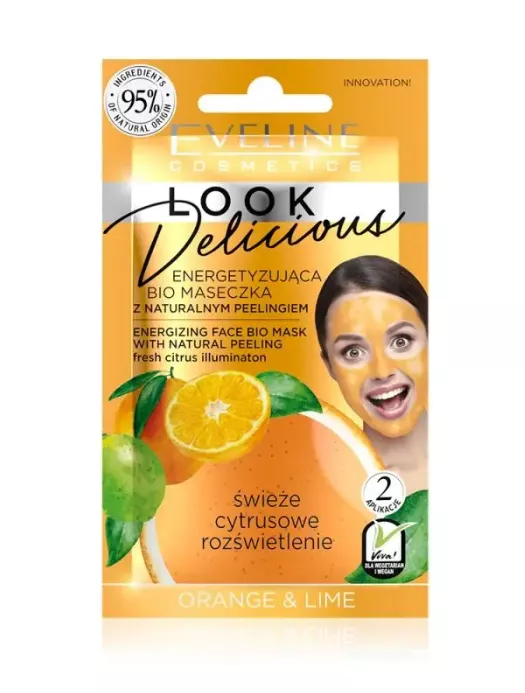 Masca de fata EVELINE Look Delicious Orange & Lime, 10ml, [],drogheriemb.ro