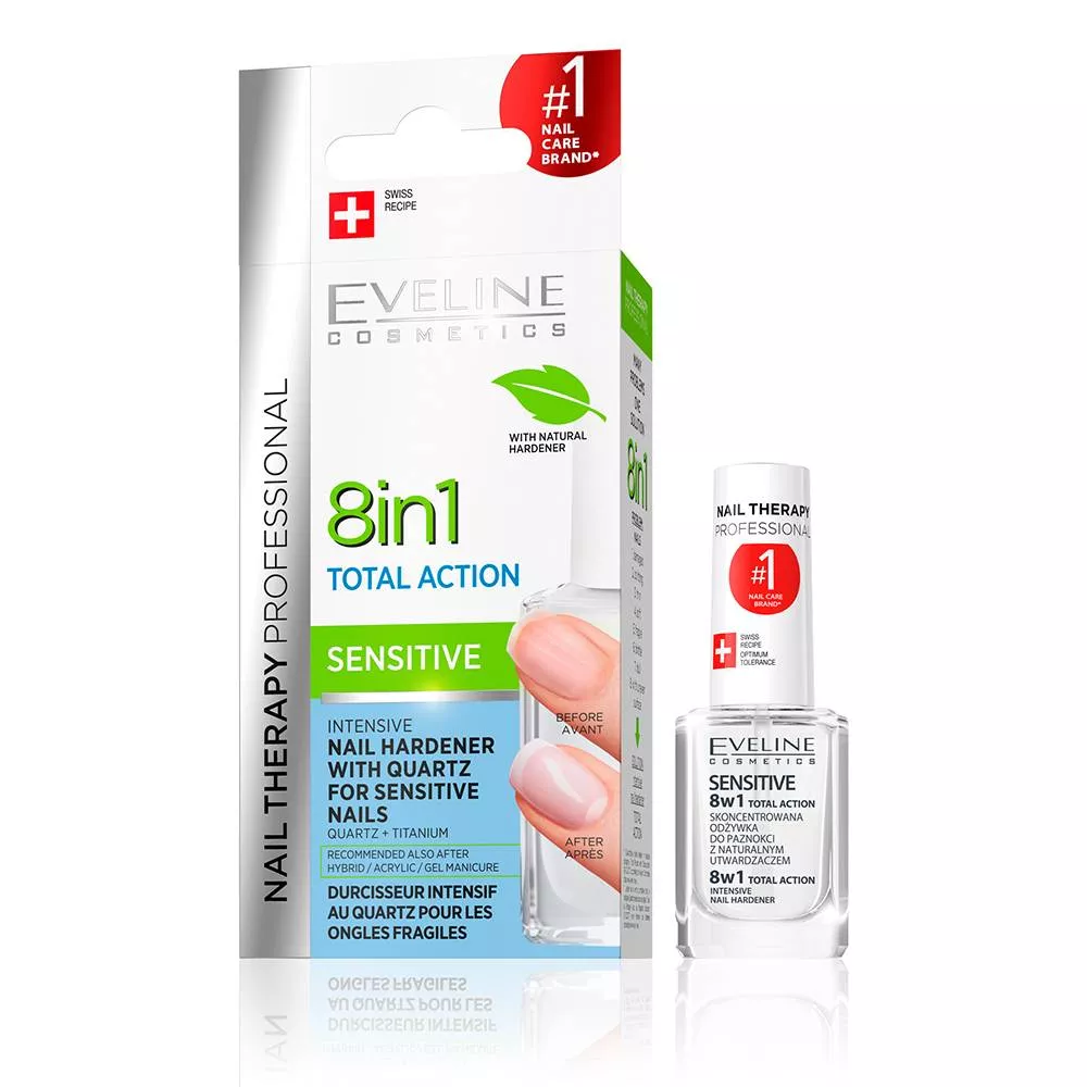 Tratament pentru unghii Nail Therapy Sensitive 8 in 1, Eveline Cosmetics, 12ml, [],drogheriemb.ro