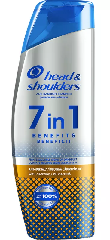 Sampon Head & Shoulders 7 in 1 împotriva căderii parului, Anti Hair-Fall Caffeine, 270ml, [],drogheriemb.ro