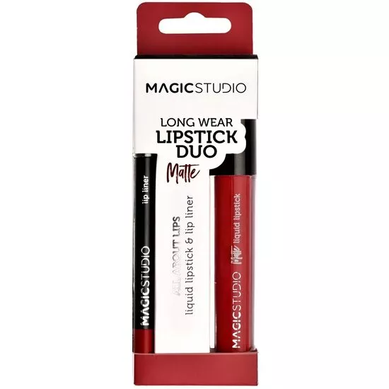 Kit Perfect Lips Luciu de buze si creion contur asortat, Magic Studio,03 rosu, [],drogheriemb.ro