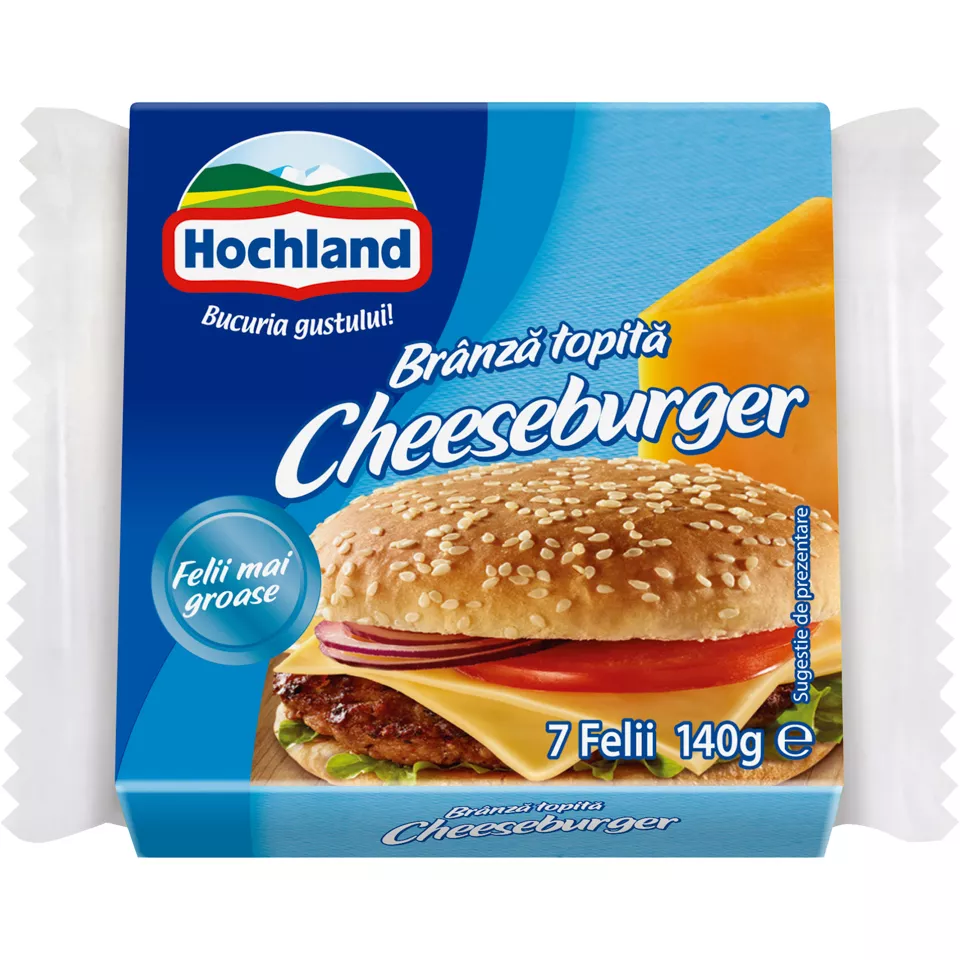 BRANZA TOPITA HOCHLAND 140G FELII CHEESBURGER, [],mcanonstop.ro