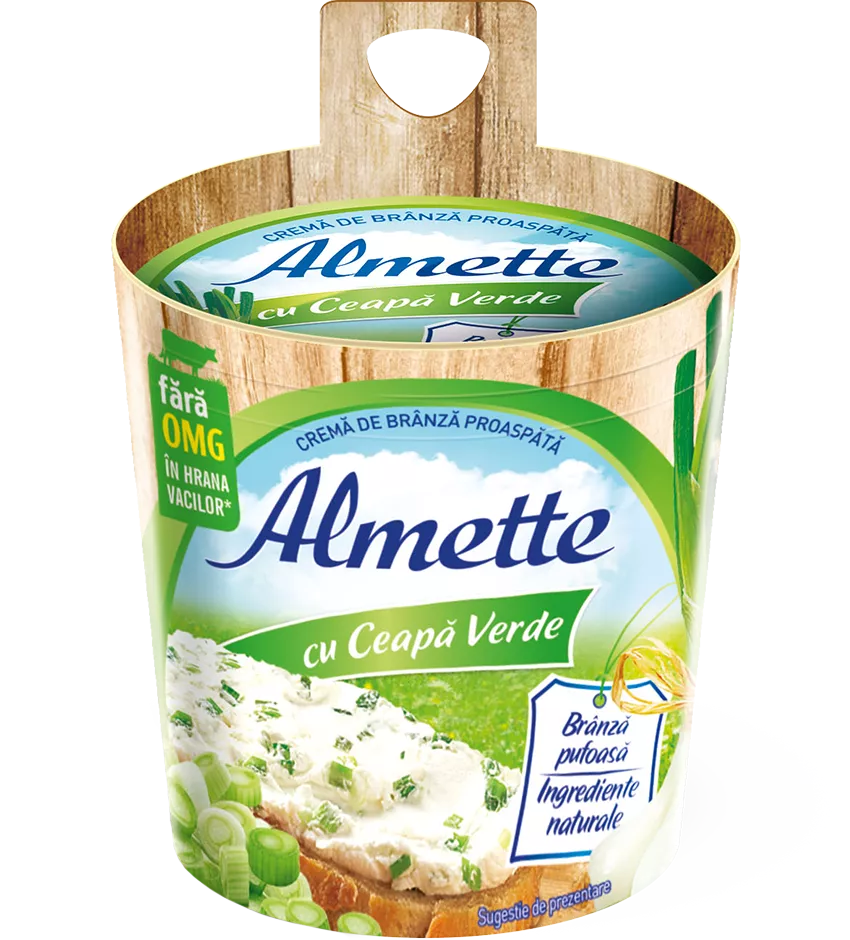 CREMA DE BRANZA CU CEAPA VERDE ALMETTE 150G, [],mcanonstop.ro