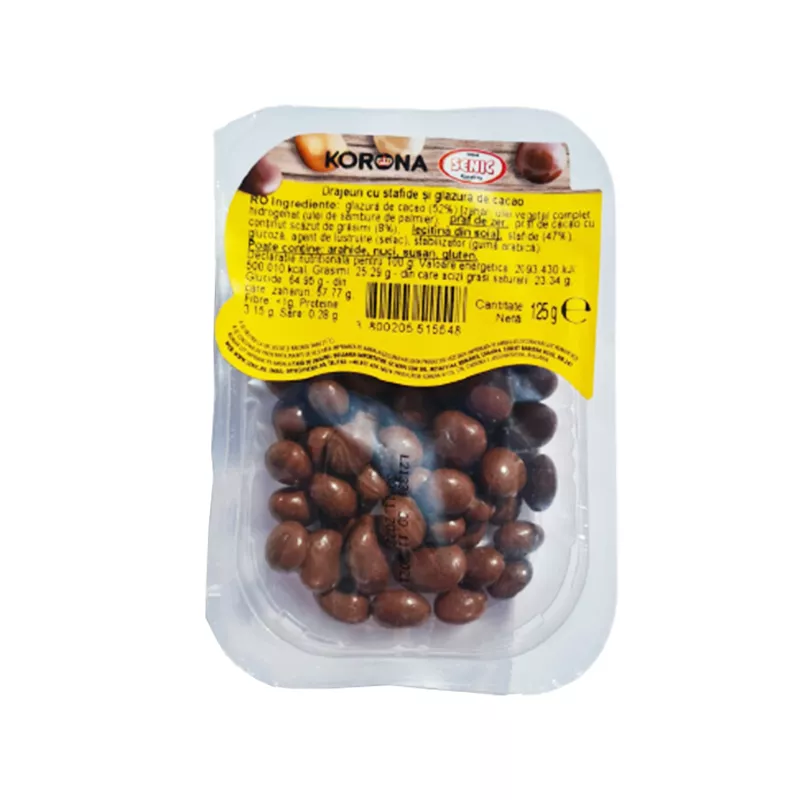 DRAJEURI KORONA 125G STAFIDE&GLAZURA CACAO, [],mcanonstop.ro