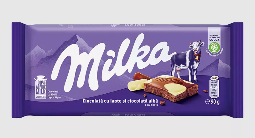 milkcocoa出品 Ciocolata MILKA 90G LAPTE&CIOC ALBA 7622202261671 nonsto