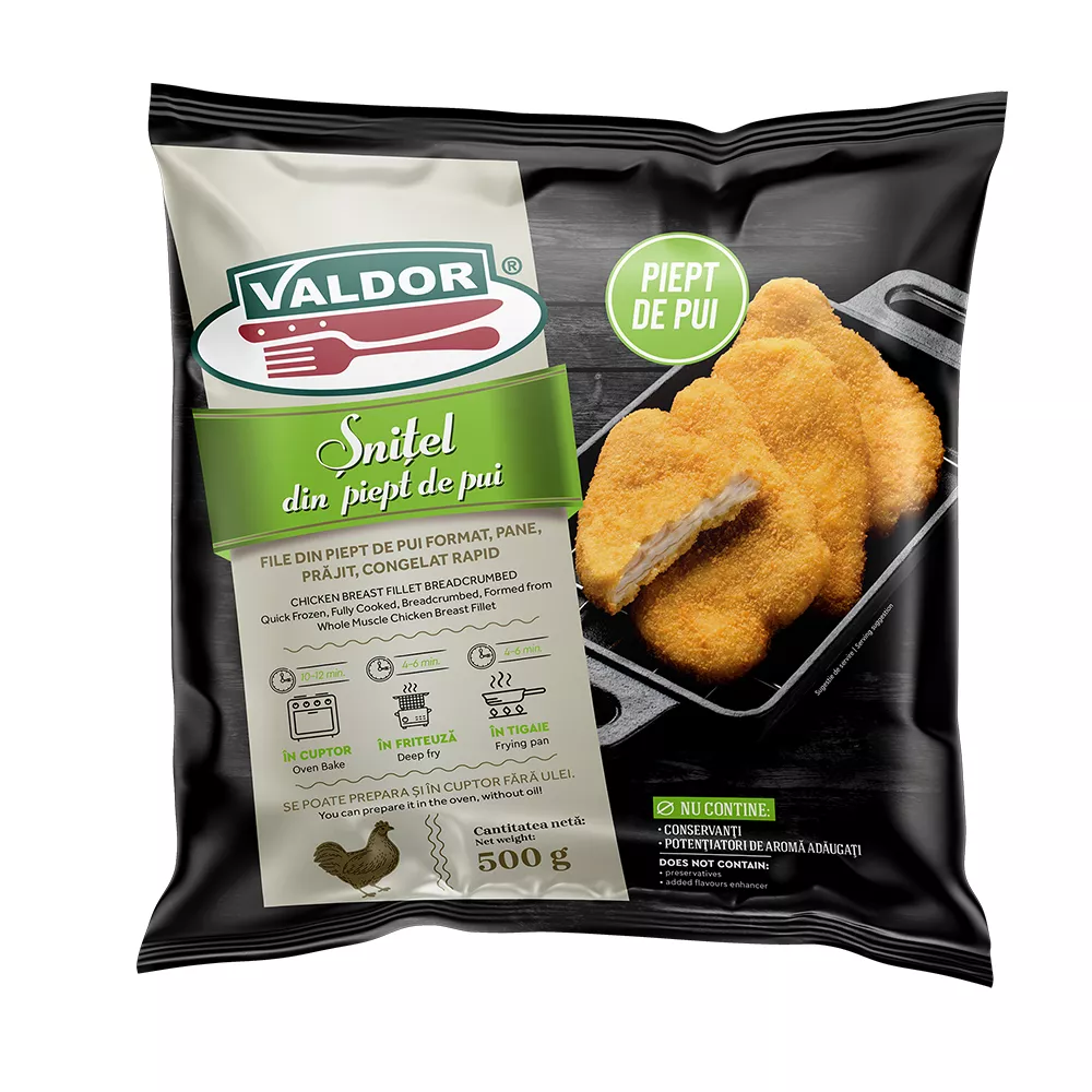 Mancare Aproape Gata SNITEL PIPET PUI VALDOR 500G PANE CONG mancare-aproape-gata-snitel-pipet-pui-valdor-500g-pane-cong