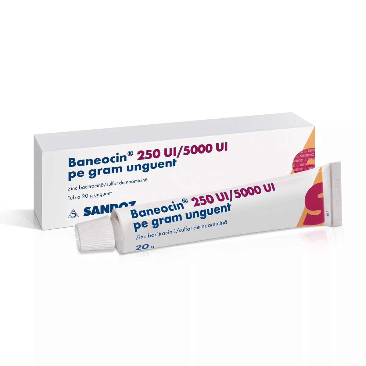 Baneocin unguent, 250 UI/5000 UI pe gram, 20 g, Sandoz, [],nordpharm.ro