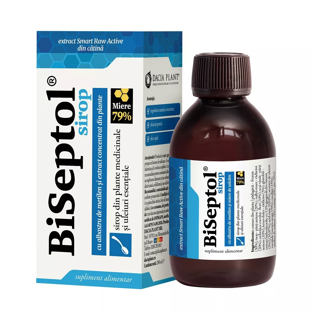 BiSeptol sirop, 200 ml, Dacia Plant, [],nordpharm.ro