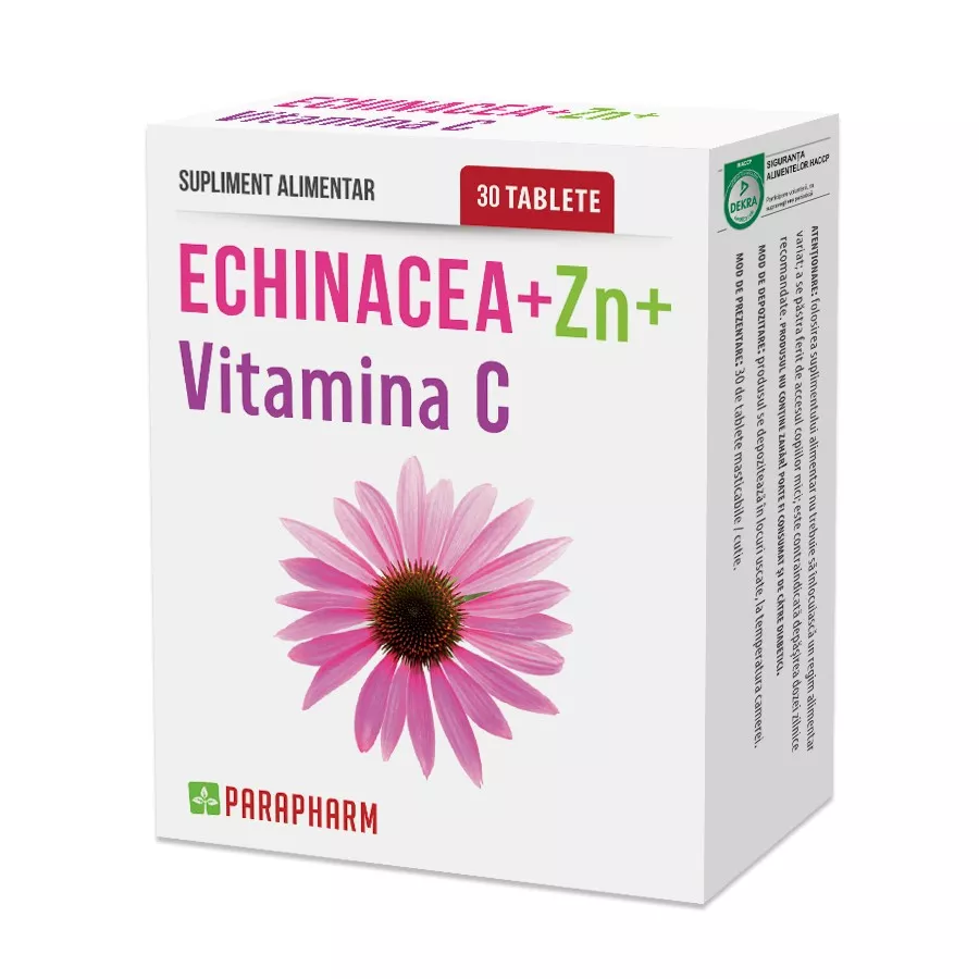 Echinacea + Zinc + Vitamina C, 30 capsule, Parapharm , [],nordpharm.ro