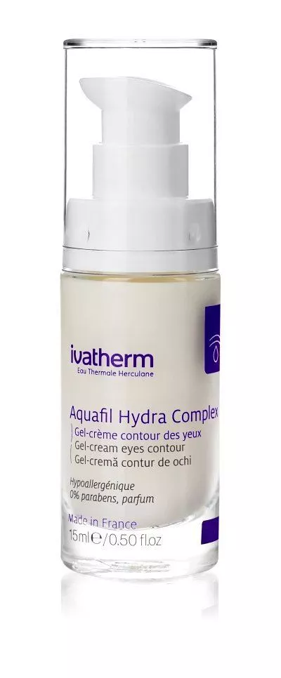 Gel-crema contur de ochi Aquafil Hydra Complex, 15 ml, Ivatherm, [],nordpharm.ro