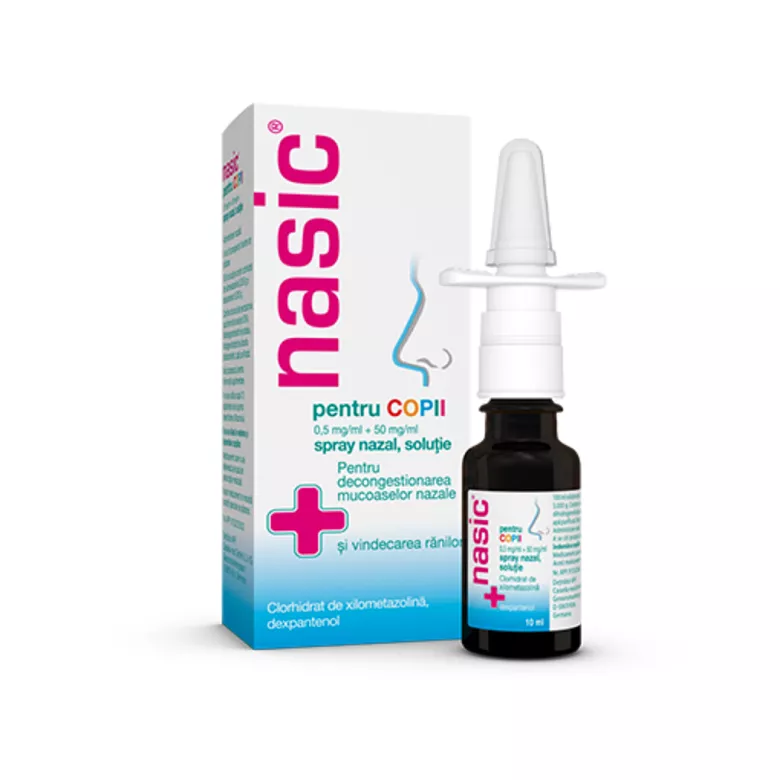 Nasic pentru copii spray nazal, soluţie, 0,5 mg/ml + 50 mg/ml, 10 ml, Cassella Med, [],nordpharm.ro