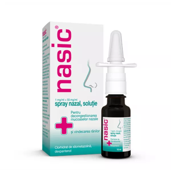 Nasic spray nazal pentru adulti, soluţie, 1 mg/ml + 50 mg/ml, 10 ml, Cassella Med, [],nordpharm.ro