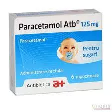 Paracetamol Atb, 125 mg, 6 supozitoare, Antibiotice SA, [],nordpharm.ro