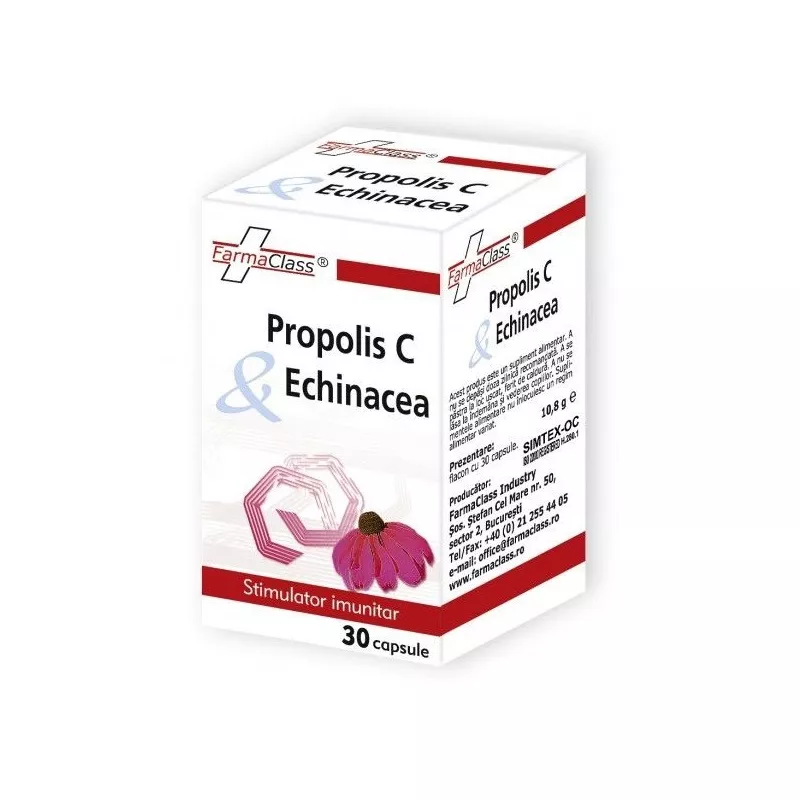 Propolis C cu Echinacea, 30 capsule, FarmaClass , [],nordpharm.ro