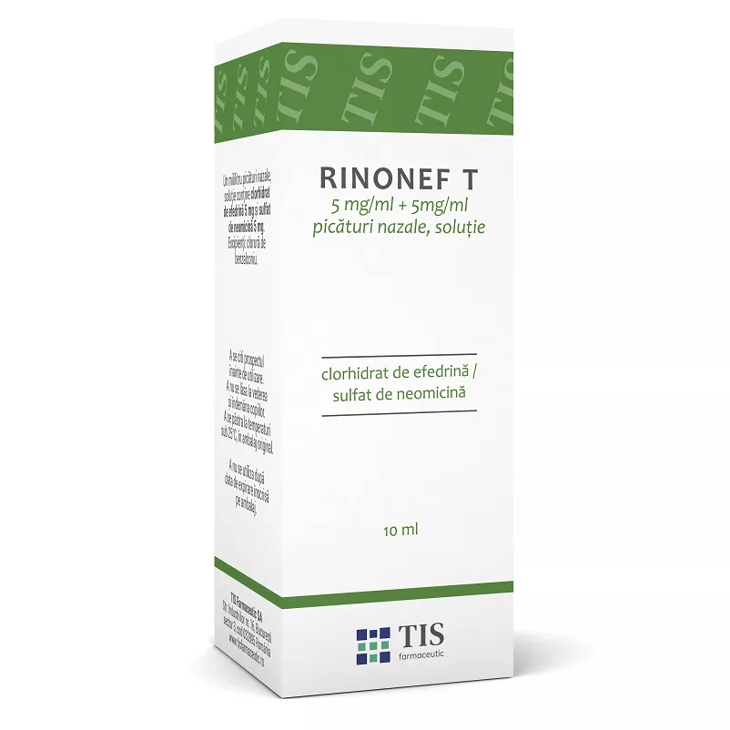 Rinonef-T picaturi nazale, 5 mg/ml + 5 mg/ml, 10 ml, Tis Farmaceutic, [],nordpharm.ro
